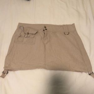 Khaki linen skirt